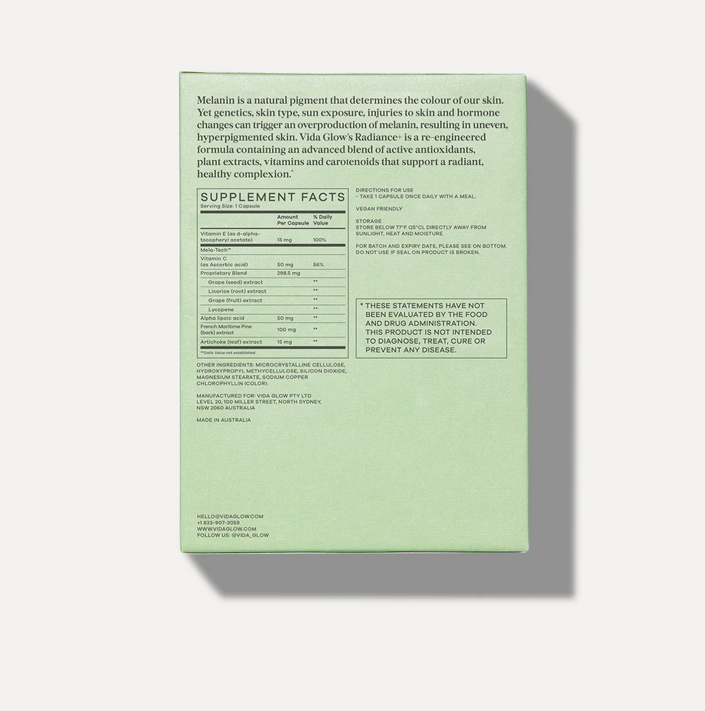 VIDA GLOW - RADIANCE+ CAPSULES - RADIANT DAILY SKIN SUPPLEMENT