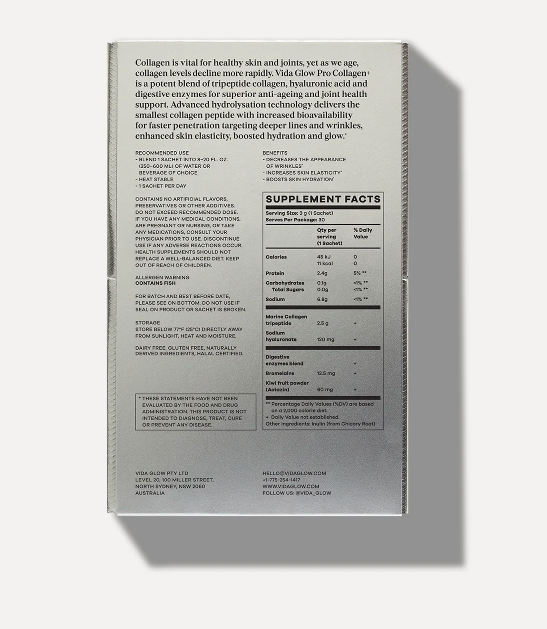 VIDA GLOW - PRO COLLAGEN+ COLLAGEN TRIPEPTIDE SUPPLEMENT