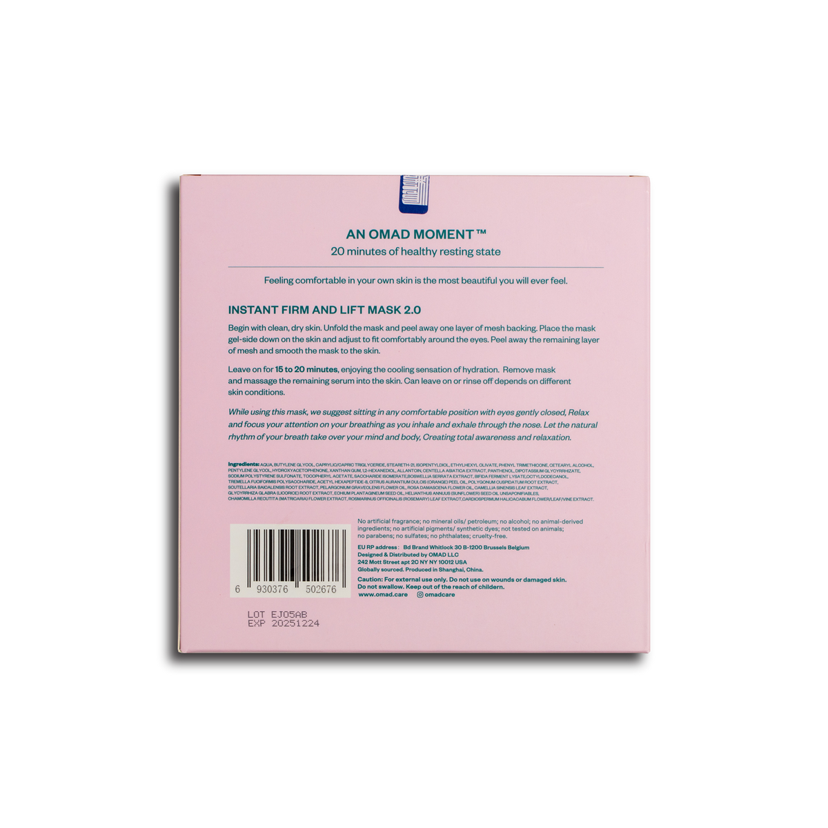 OMAD SHEET MASKS - INSTANT FIRM & LIFT 2.0 - BOX OF 4 MASKS view 2
